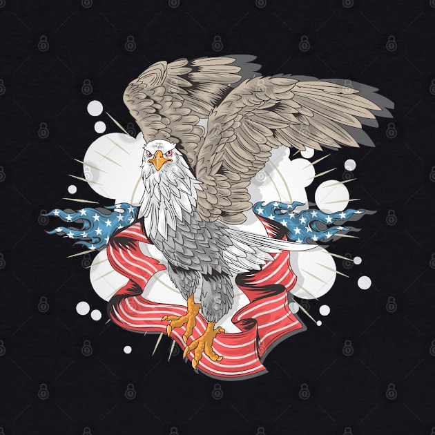 Usa Flag Eagle by Mako Design 